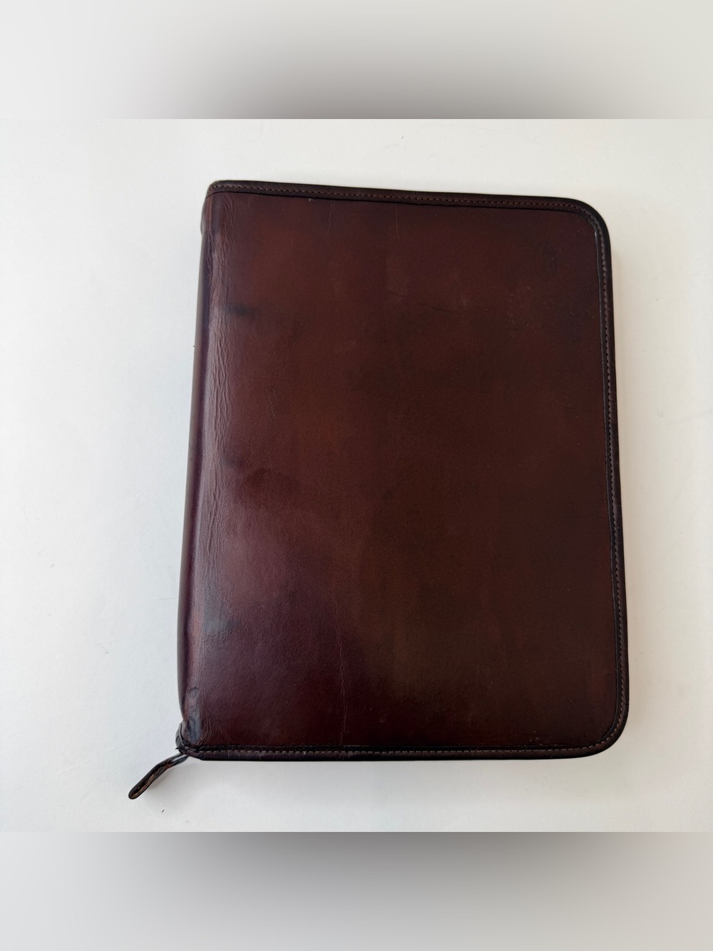 Vintage Hartmann Leather Zip Around Planner Organizer Binder Portfolio Brown